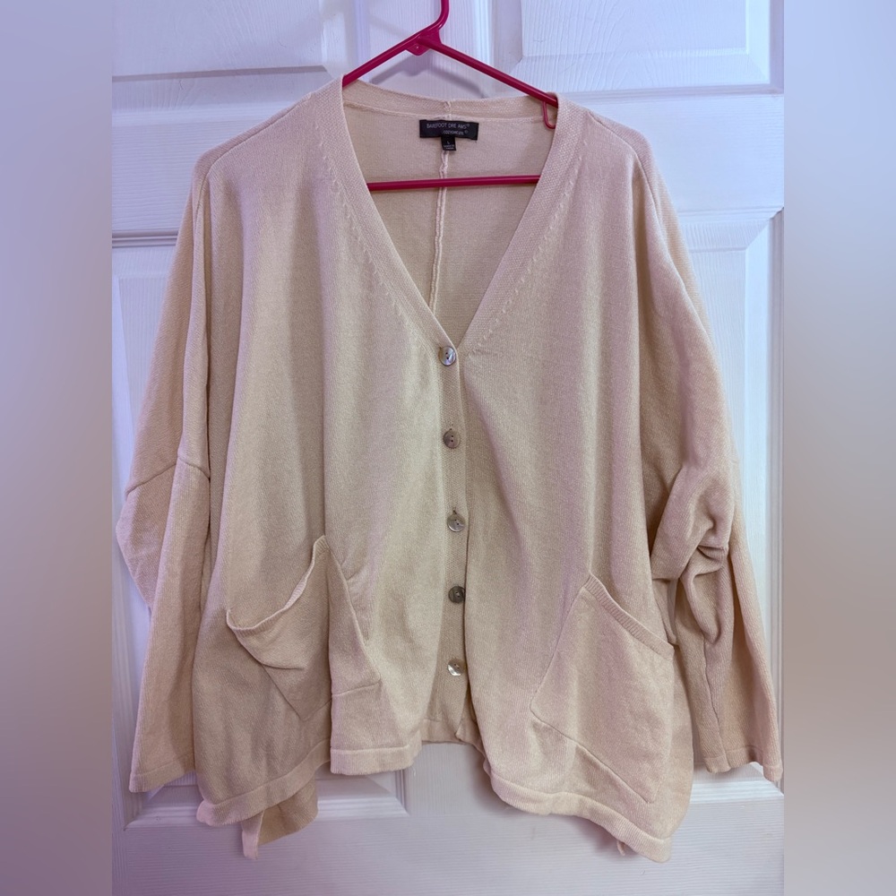 Barefoot Dreams Cream Button-Up Cardigan